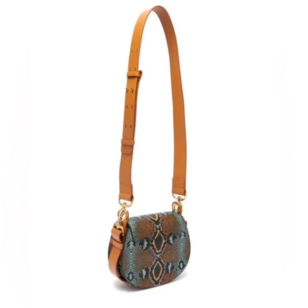 NEW Chloé Tess Small Snake-Embossed Leather Shoulder Bag - Picture 6 of 10
